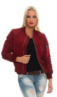 Damen Bomberjacke Pilotenjacke  – Leichte Übergangsjacke im Retro-Style mit Taschen