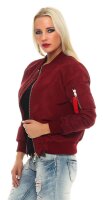 Damen Bomberjacke Pilotenjacke  – Leichte Übergangsjacke im Retro-Style mit Taschen