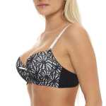 Damen Push-Up BH Bügel-BH mit Schleife und Spitze;