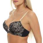 Damen Push-Up BH Bügel-BH mit Schleife und Spitze;
