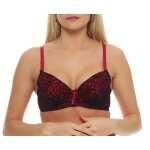 Damen Push-Up BH Bügel-BH mit Schleife und Spitze;