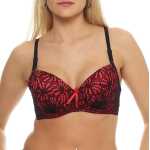 Damen Push-Up BH Bügel-BH mit Schleife und Spitze;