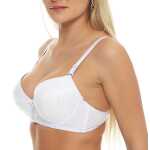 Damen Push-Up BH Bügel-BH mit Schleife und Spitze;