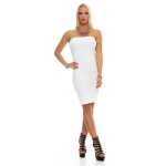 Damen Kleid Bandeaukleid Trägerlos Stretch Minikleid Party Clubwear S-XL