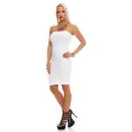 Damen Kleid Bandeaukleid Trägerlos Stretch Minikleid Party Clubwear S-XL