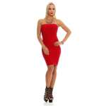 Damen Kleid Bandeaukleid Trägerlos Stretch Minikleid Party Clubwear S-XL