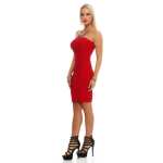 Damen Kleid Bandeaukleid Trägerlos Stretch Minikleid Party Clubwear S-XL