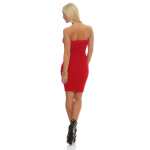Damen Kleid Bandeaukleid Trägerlos Stretch Minikleid Party Clubwear S-XL
