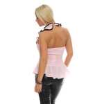 Damen Bluse Top Volant Vintage Rüschenbluse Ruffle ;