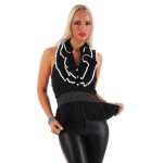 Damen Bluse Top Volant Vintage Rüschenbluse Ruffle ;