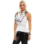 Damen Bluse Top Volant Vintage Rüschenbluse Ruffle ;
