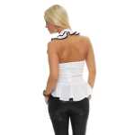 Damen Bluse Top Volant Vintage Rüschenbluse Ruffle ;