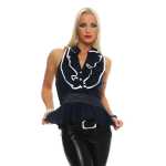 Damen Bluse Top Volant Vintage Rüschenbluse Ruffle ;