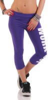 Leggings WORK OUT 3/4 Sporthose Baumwolle; Lila 4XL/48