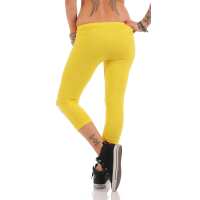 Leggings WORK OUT 3/4 Sporthose Baumwolle; Gelb 4XL/48
