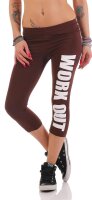 Leggings WORK OUT 3/4 Sporthose Baumwolle; Braun M/38