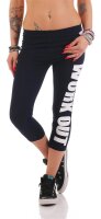 Leggings WORK OUT 3/4 Sporthose Baumwolle; Dunkelblau XL/42