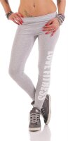 Damen Leggings LOVE FITNESS Baumwolle; Graumeliert 2XL/44