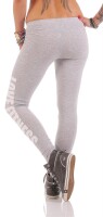 Damen Leggings LOVE FITNESS Baumwolle; Graumeliert 2XL/44