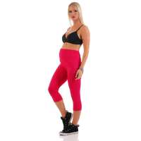 Umstandsleggings 3/4 Baumwolle Schwangerschaft Bauchbund EU Pink S/36
