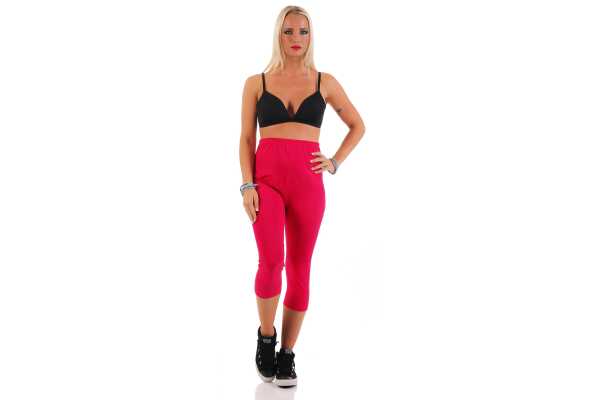 Umstandsleggings 3/4 Baumwolle Schwangerschaft Bauchbund EU Pink M/38