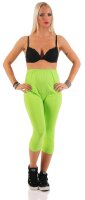 MAMA Umstands Leggings 3/4 in Baumwolle; Limette/L/40