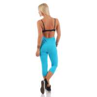 MAMA Umstands Leggings 3/4 in Baumwolle; Türkis/L/40