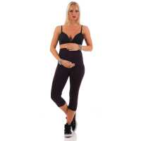 MAMA Umstands Leggings 3/4 in Baumwolle; Pflaume/M/38