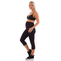 Umstandsleggings 3/4 Baumwolle Schwangerschaft Bauchbund EU Pflaume XL/42