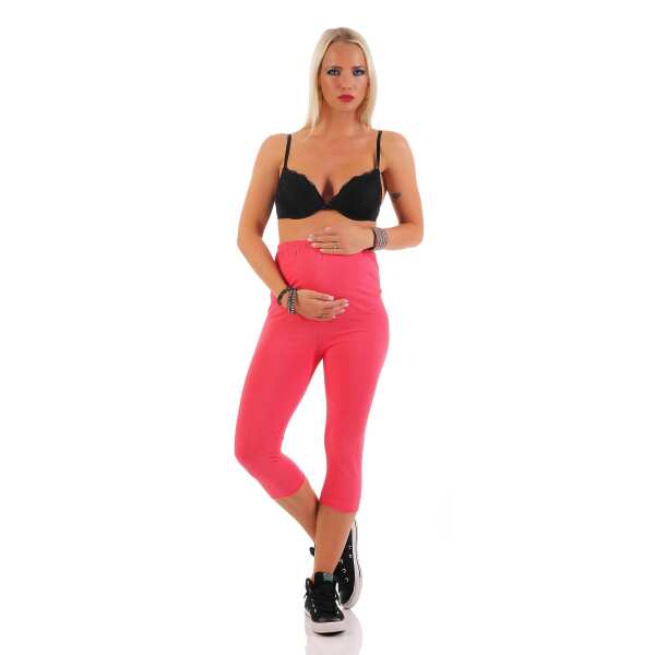 MAMA Umstands Leggings 3/4 in Baumwolle; Koralle/S/36