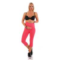 MAMA Umstands Leggings 3/4 in Baumwolle; Koralle/S/36