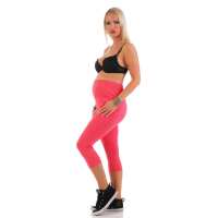 MAMA Umstands Leggings 3/4 in Baumwolle; Koralle/S/36