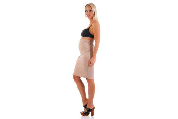 MAMA Umstandsrock Bleistiftrock; Beige 2XL/3XL 44/46