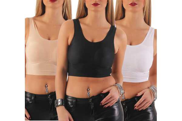 Damen Nahtloser BH Bra Büstenhalter Bequem ohne Bügel Tragekomfort Sport Sport-BH mit Cups, 1512