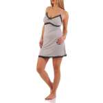 Damen kurzes Negligé mit Cups Nachtkleid Spitze mit Slip; Grau S