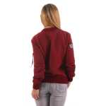 Damen Bomberjacke – Übergangsjacke mit Strickkragen & Patches