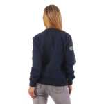 Damen Bomberjacke – Übergangsjacke mit Strickkragen & Patches