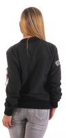 Damen Bomberjacke – Übergangsjacke mit Strickkragen & Patches