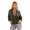 Damen Bomberjacke – Übergangsjacke mit Strickkragen & Patches
