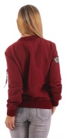 Damen Bomberjacke Jacke mit Patches Übergangsjacke; Bordo XS/S