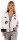 Damen Bomberjacke Jacke mit Patches Übergangsjacke; Ecru S/M