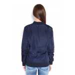 Damen Bomberjacke – Übergangsjacke mit Strickkragen & Patches aus Baumwolle