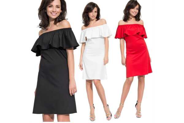 Kleid Elegant Bandeau Rüschen;