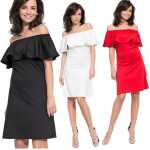Kleid Elegant Bandeau Rüschen;