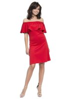 Kleid Elegant Bandeau Rüschen; Rot M/38