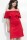 Kleid Elegant Bandeau Rüschen; Rot M/38