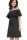 Kleid Elegant Bandeau Rüschen; Schwarz XL/42