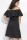Kleid Elegant Bandeau Rüschen; Schwarz XL/42