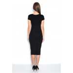 Kleid Kurzarm Top mit Tüll-Ausschnitt;