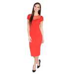 Kleid Kurzarm Top mit Tüll-Ausschnitt;